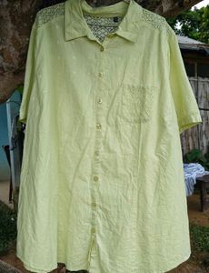 Vintage Lime Green Embroidered Blouse