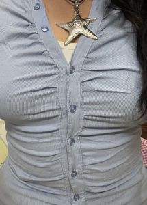 Blue Stripped Fitted Shirt