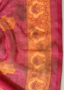 Rani Pink Saree Without Blouse