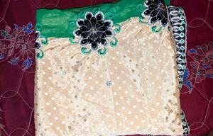 Green And Gold Embroidered Fancy Saree
