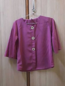 Purple Button-Down Blouse