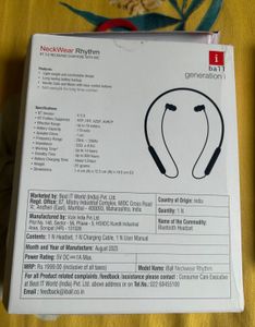 iball Blue Wireless Bluetooth Neckband Headphones