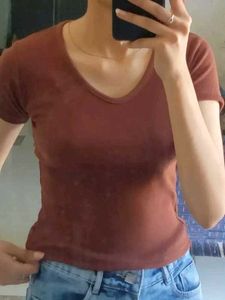 Stylish Brown Body-hugging Top