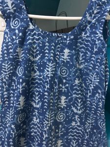 Pure Cotton Indigo Print Kurta For Woman