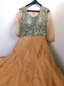 Peach 🍑 Colour Partywear Gown