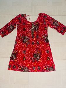 Red Printed Salwar Kameez