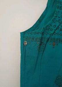 Teal Sleeveless Tunic Top