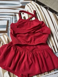 Red Ruffle Swimsuit