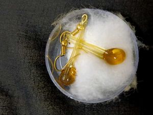 Amber Colored Glass Earrings