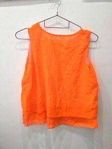 Neon Orange Sleeveless Top