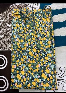 Yellow Floral Middi Dress