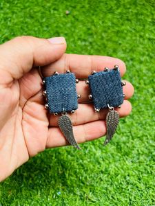 Denim Earrings