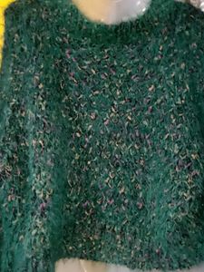 Fluffy Green Knit Sweater
