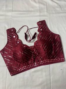 Maroon Embroidered Blouse