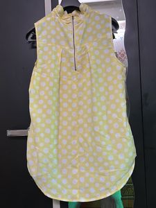Yellow Polka Dot Sleeveless Top