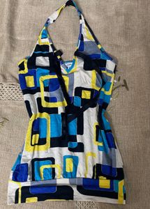 Geometric Halter Top