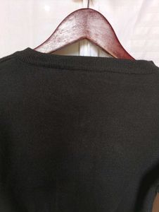 Black Cropped Button-Up Cardigan