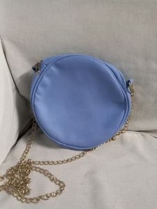 Round Shaped Light Blue Sling Bag