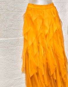 Net Mustard Yellow 💛 Skirt Free Size fixed Price