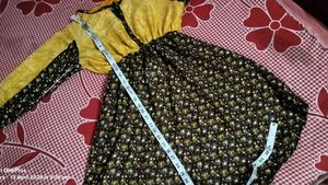 Floral Print Dress with Mustard Top