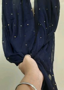 Blue Georgette Dupatta With Golden Stones✨️