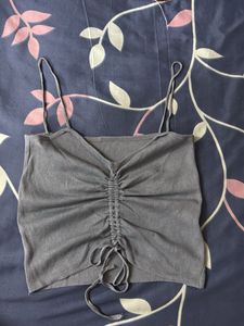 Grey Ruched Cami Top