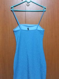 HNM Glitter Bodycon Blue Mini Dress