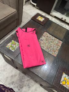 Pink Embroidered Kurta