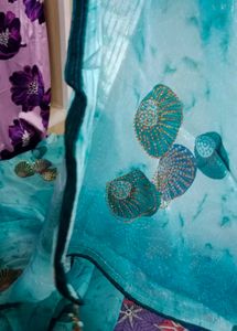 Cyan Colour Saare For Women