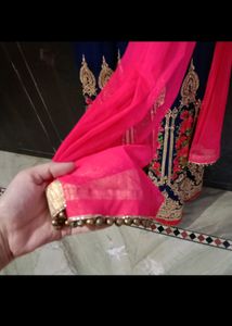 Heavy Gown Blue And Pink