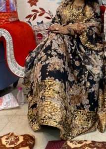 Offer For Today Only Black &amp; Peach Colour Lehanga