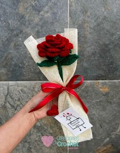 Crochet Red Rose Bouquet