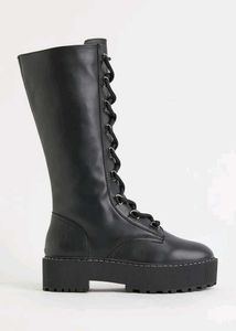 H&M Black Chunky Lace Boots