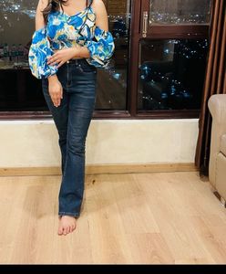 Combo of Floral Print Off-Shoulder Top