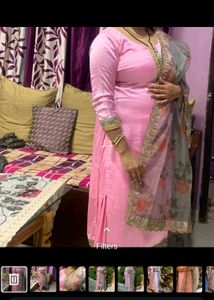 Wedding Dress Pink Organza Dupata Patiyala Salwar