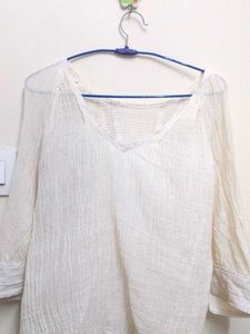 White V-Neck Top