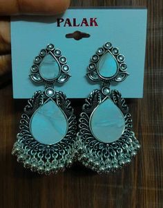 Palak Silver Oxidized Earrings🤍
