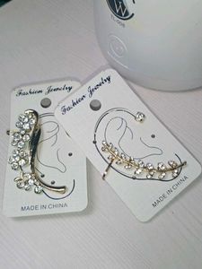 Crystal Ear Cuff Set - Sparkly Chin Earring