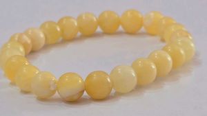 Yellow Calcite Beaded Bracelet