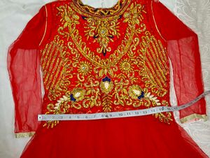Red Embroidered Girls&#39; Dress