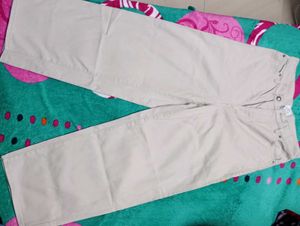 Beige Straight Leg Pants