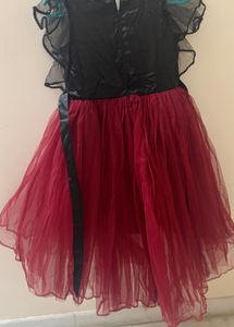 Black Sequenced and Maroon Coloured Frock