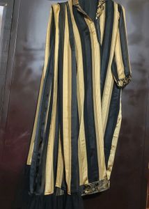Black &amp; Golden Print Plazo Suit &amp; Dupatta 42 Bust
