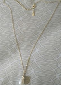 pearl pendant silver necklace for women 45cm