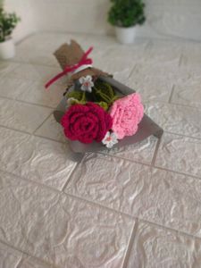 Crochet Rose Flower Bouquet