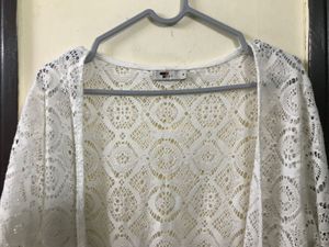 White Laced Shrug Fits M-XL