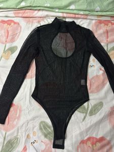 Black Sheer Cutout Bodysuit
