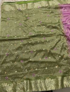 Partywear Saree With Tailormade Blouse