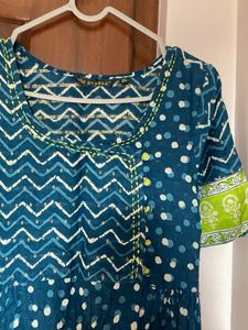 Printed Blue Kurta
