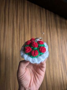 Crochet Rose Bouquet Keychain